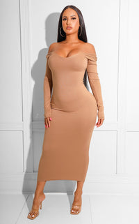 Tones Midi Dress Mocha