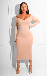 Tones Midi Dress Nude