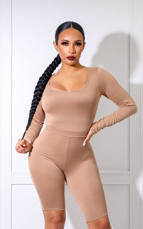 Tones Long Sleeve Bodysuit Mocha