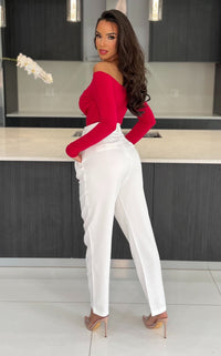 Zuri Belted Trousers White