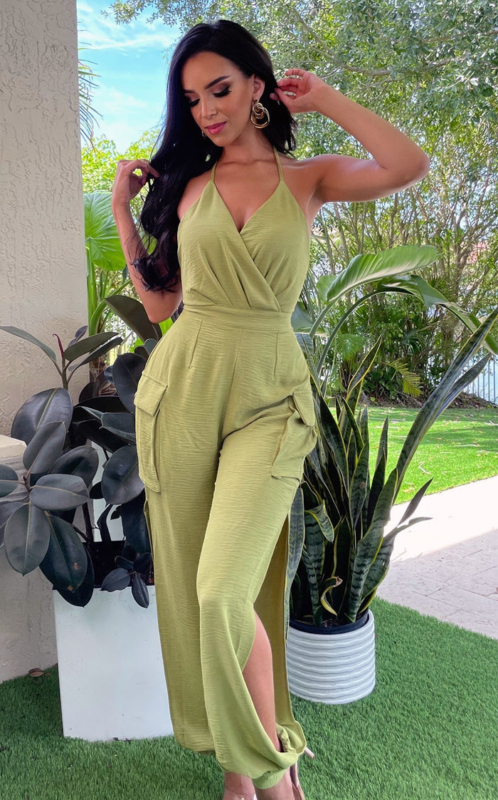 Cargo Halter Jumpsuit