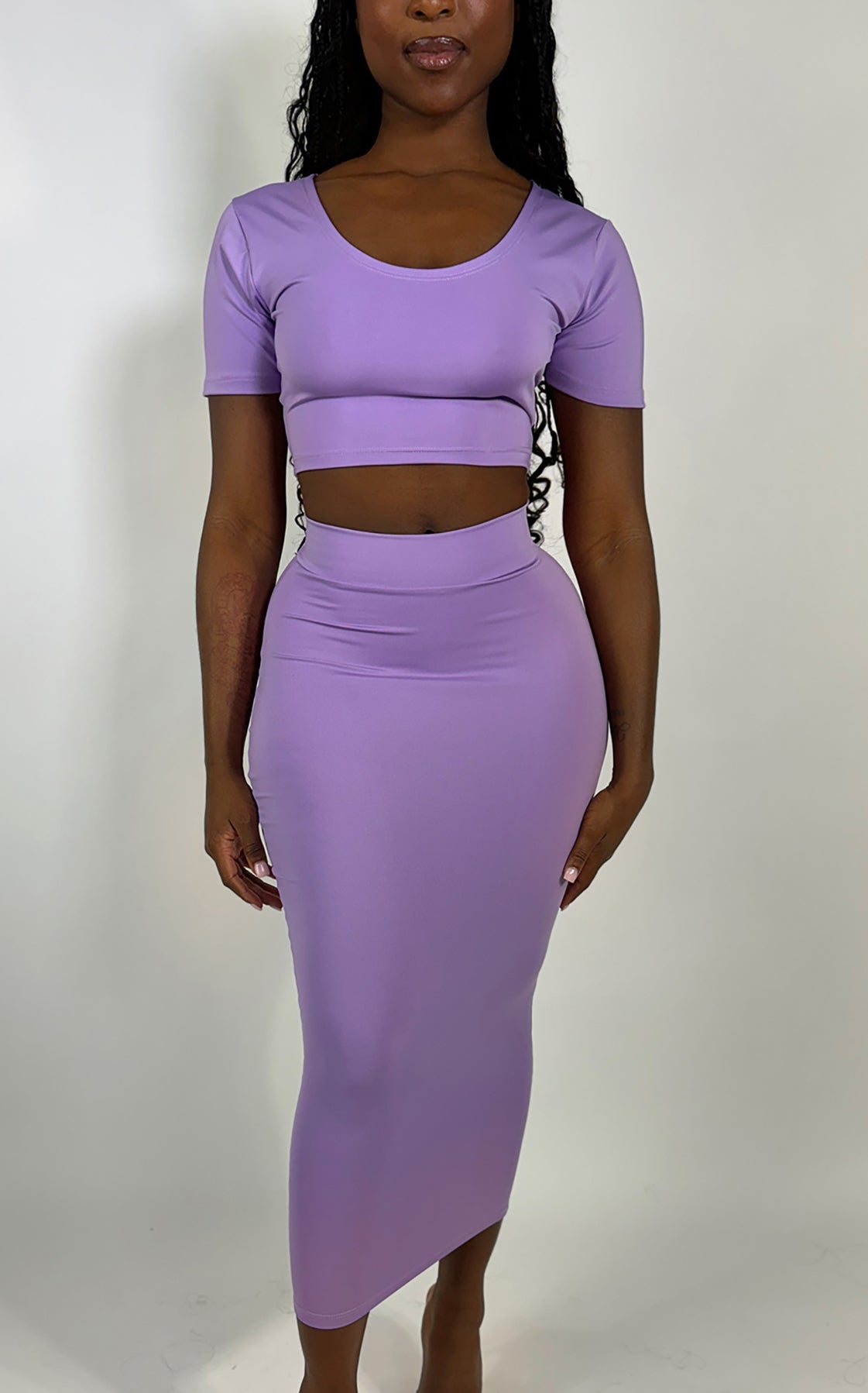 Basic Midi Skirt Lavender