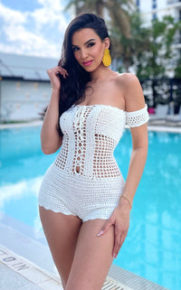 Pool Party Romper Ivory