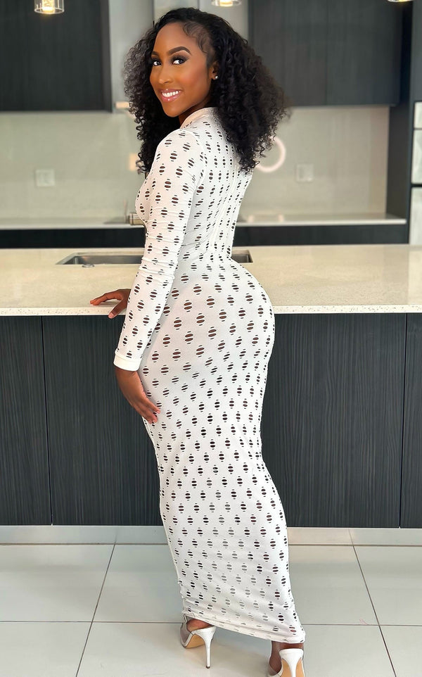 Perforated Midi White