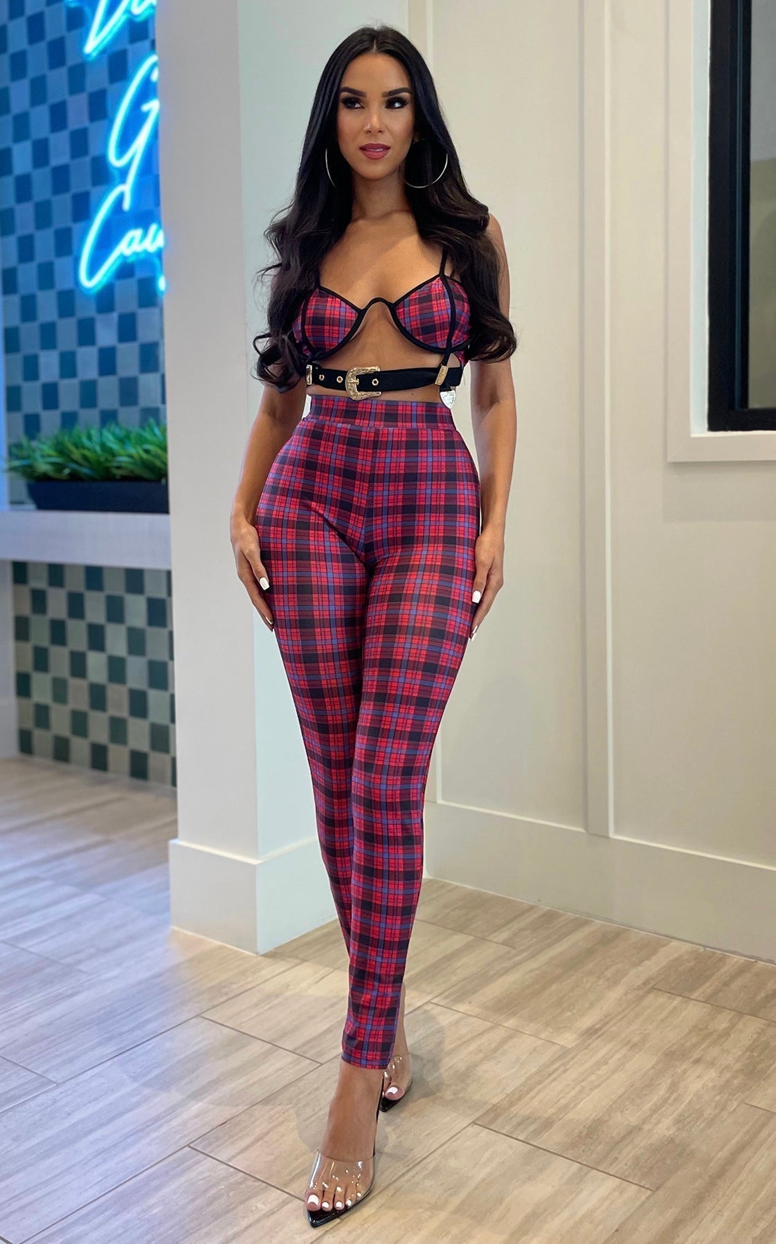 Plaid Me Pant Set