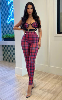 Plaid Me Pant Set