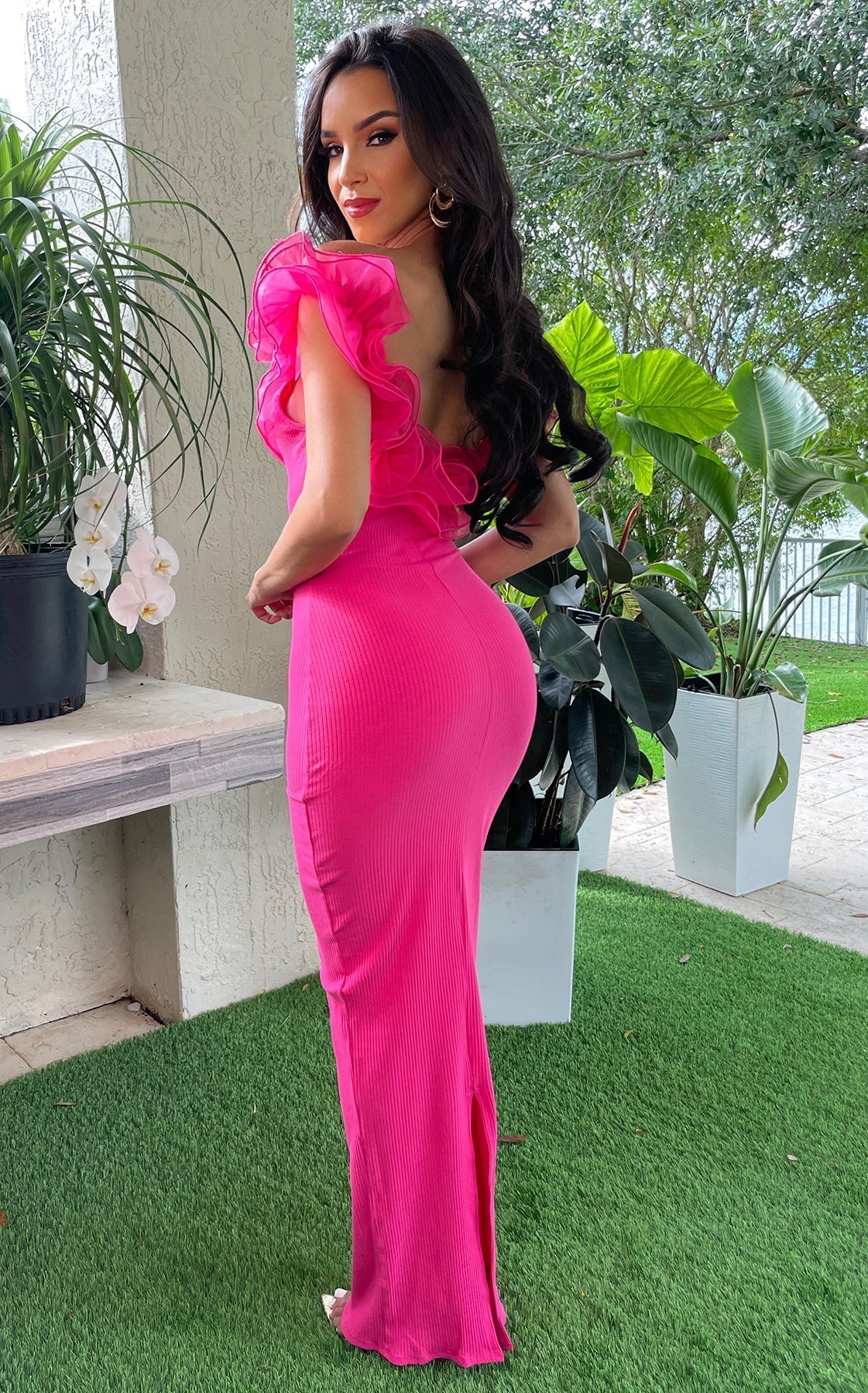 Attending An Affair Midi Hot Pink