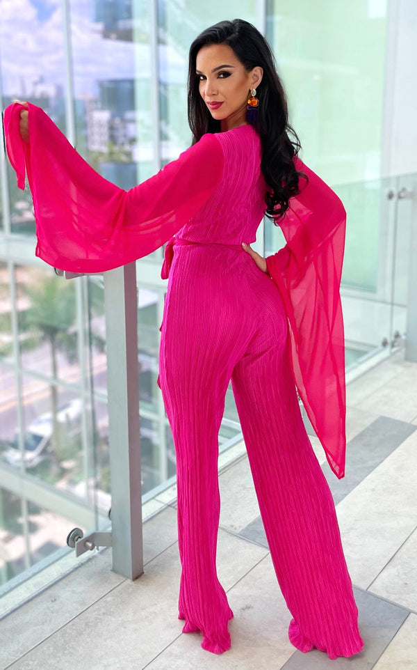 Angel Wings Jumpsuit Hot Pink