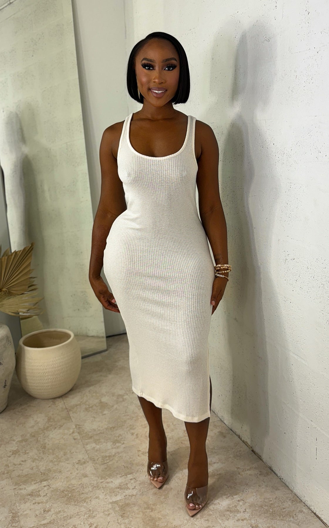 Weekend Escape Midi Dress White