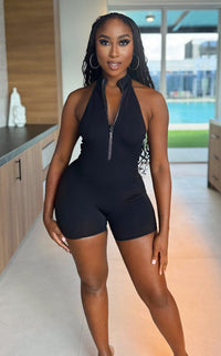 Fine Summer Romper Black