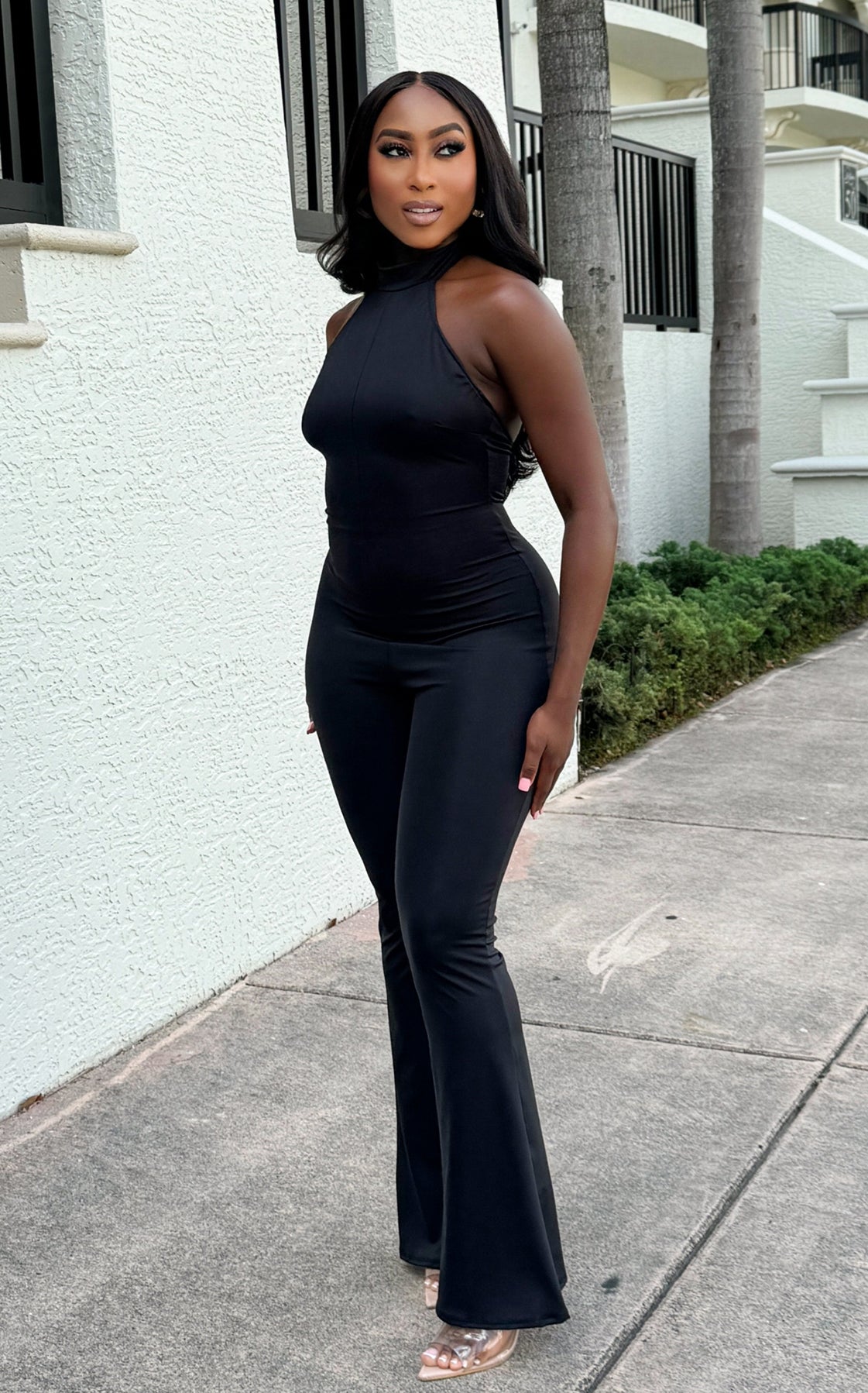 Halter Appealing Jumpsuit Black