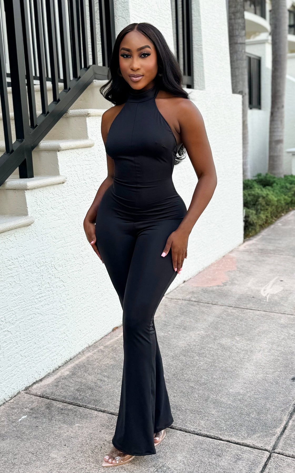 Halter Appealing Jumpsuit Black