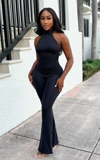 Halter Appealing Jumpsuit Black