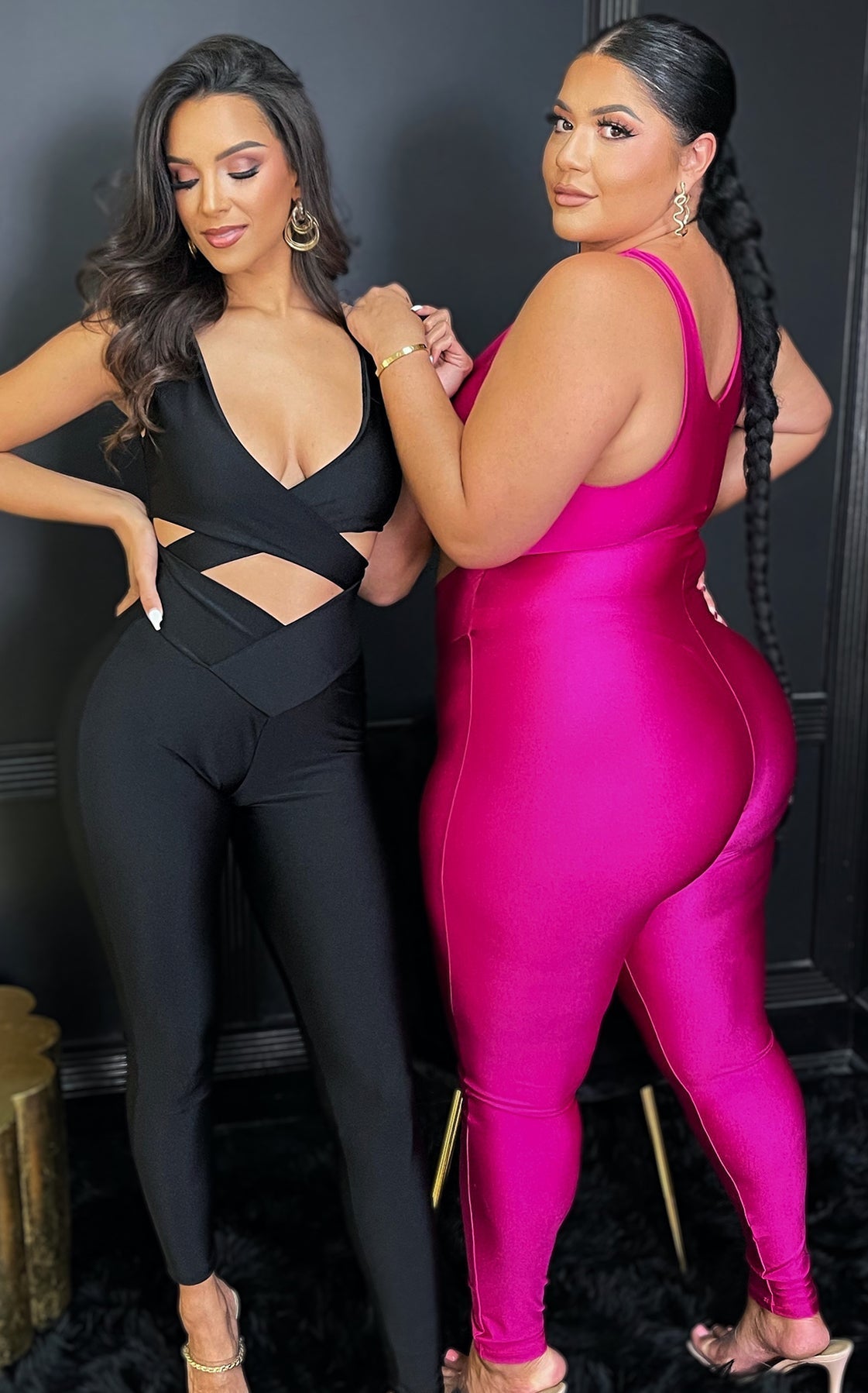 Cross My Mind Jumpsuit Hot Pink