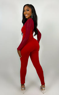 Forever Love Jumpsuit Red