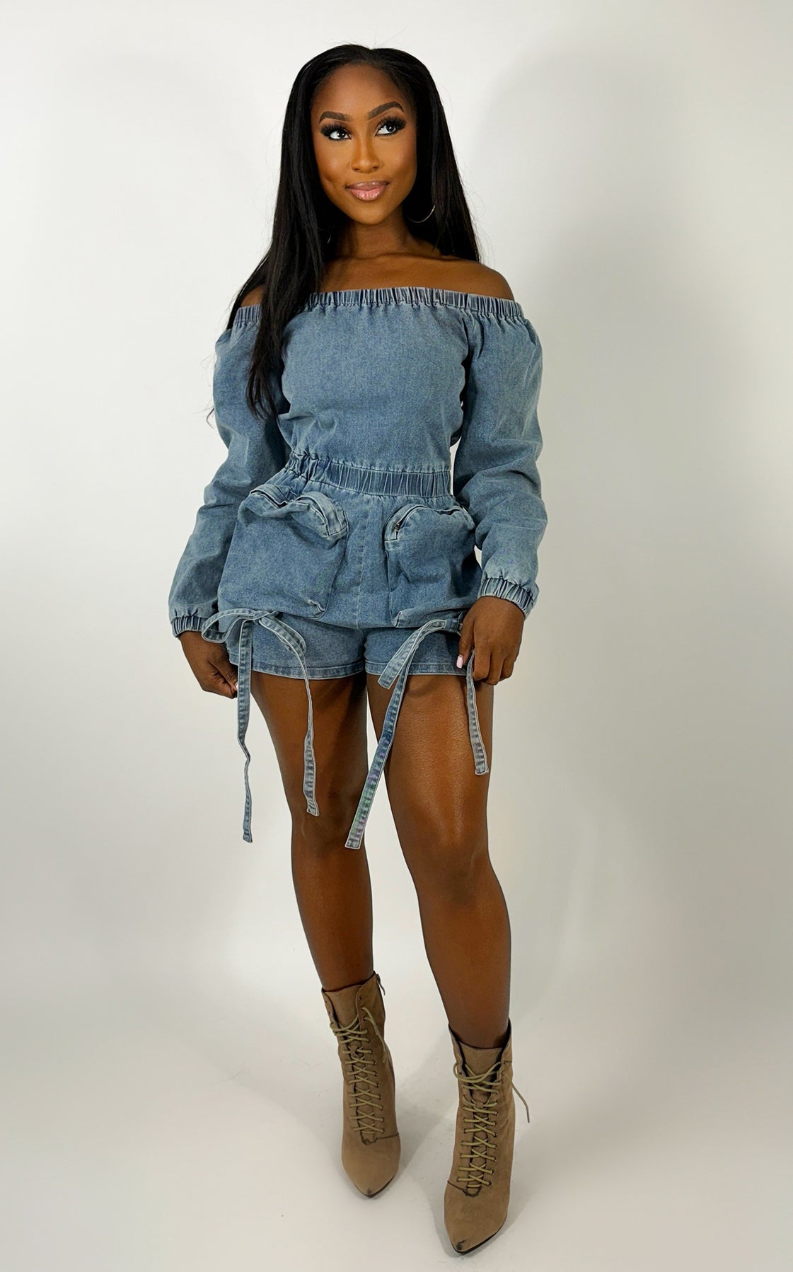 True To Yourself Denim Romper