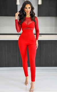 Forever Love Jumpsuit Red