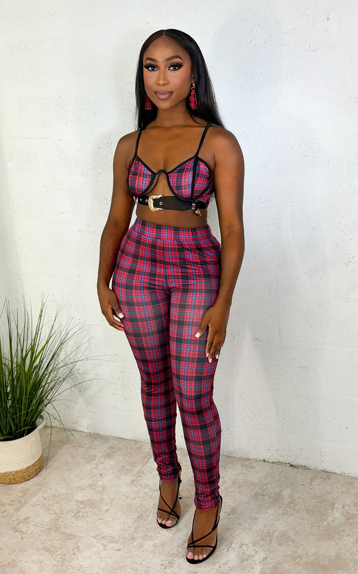 Plaid Me Pant Set