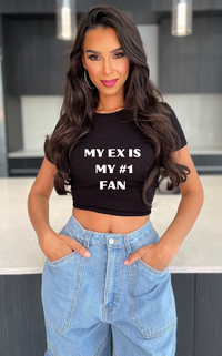 No Games Crop Top Black