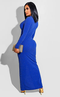 Shining Bright Midi Dress Blue