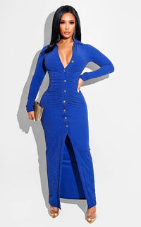 Shining Bright Midi Dress Blue