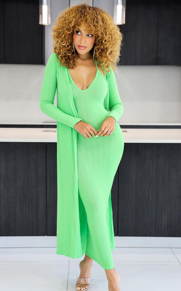 Someone’s Wife Dress Set Neon Green