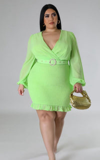 Ambition Dress Lime