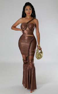 Metallic Sea Goddess Maxi Bronze