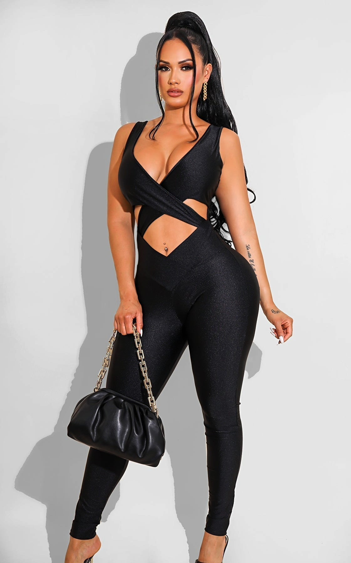 Cross My Mind Jumpsuit Black